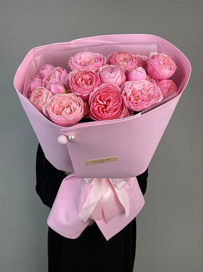 Кустовые пионовидные розы Silva Pink