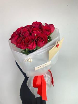 Кенийские розы 11 шт.в матовой плёнке