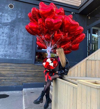 Шар фольгированный - красное сердце