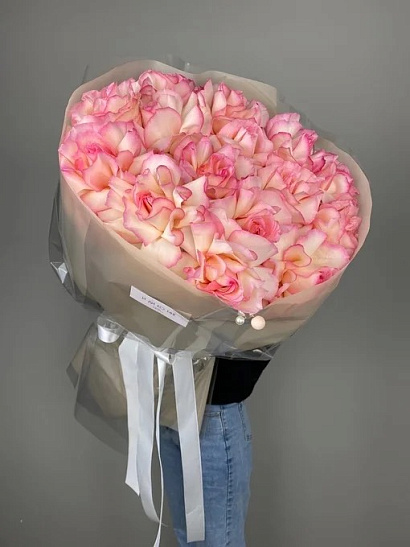 Вывернутые нежные розы 15 шт.