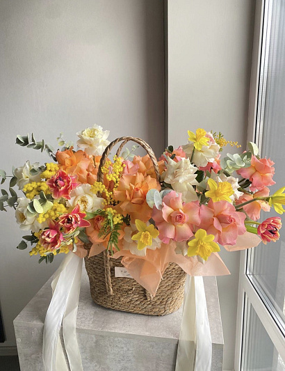 Плетеная сумка "Весна близко"