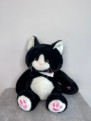 Мягкая игрушка черный кот 40 см