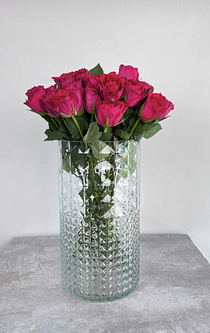 Стеклянная ваза 37 см